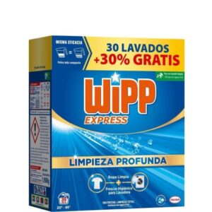 WIPP MALETA LIMPIEZA PROFUNDA DETERGENTE EN POLVO 30+9 LAVADOS