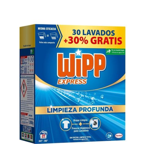WIPP MALETA LIMPIEZA PROFUNDA DETERGENTE EN POLVO 30+9 LAVADOS 1