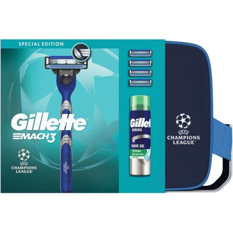 GILLETTE MACH3 CHAMPIONS LEAGUE NECESER+MAQUINA+GEL+4 RECAMBIOS 1