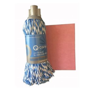 EL CISNE FREGONA MICROFIBRA AZUL-BLANCO+BAYETA