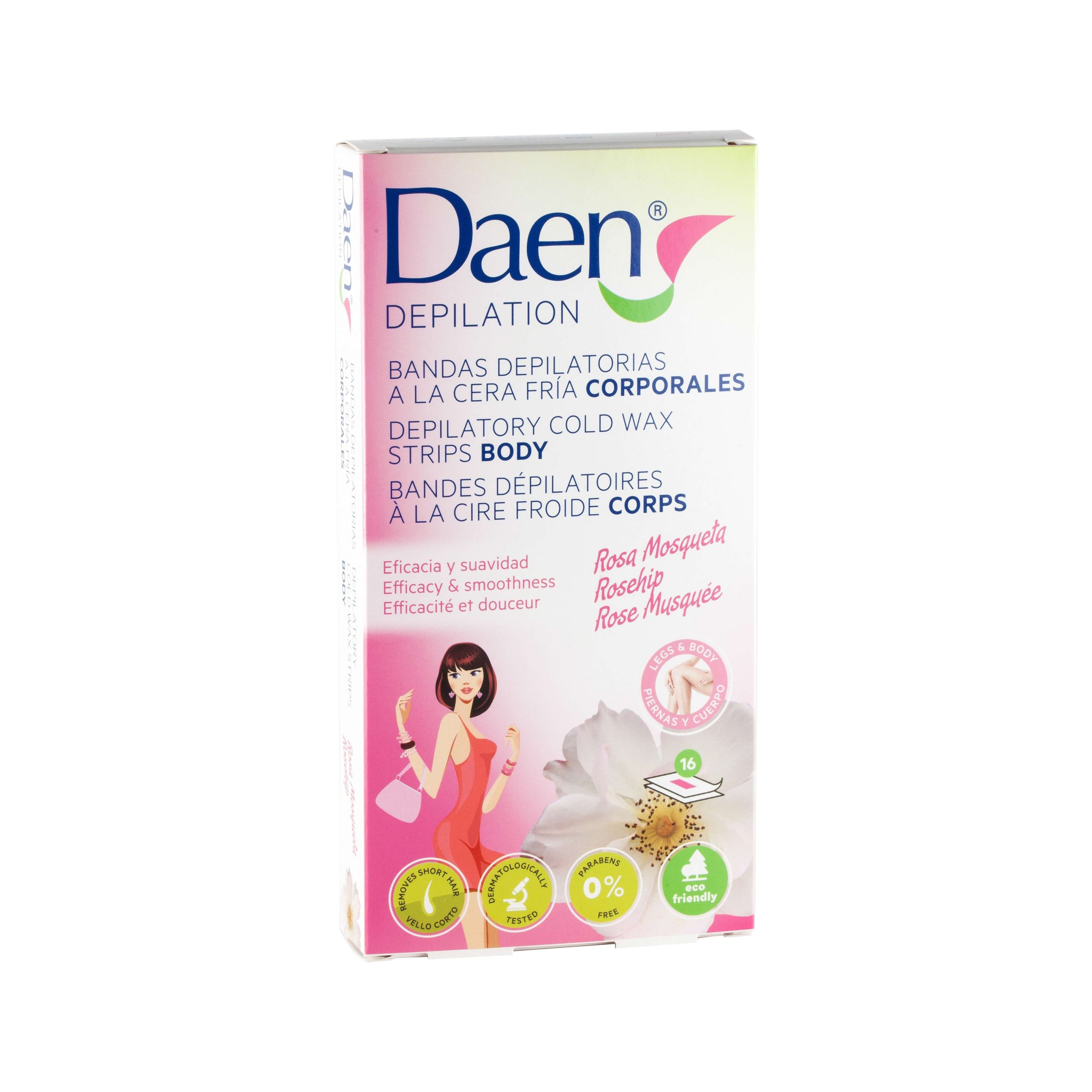 DAEN BANDAS DEPILATORIAS CORPORALES ROSA MOSQUETA 1