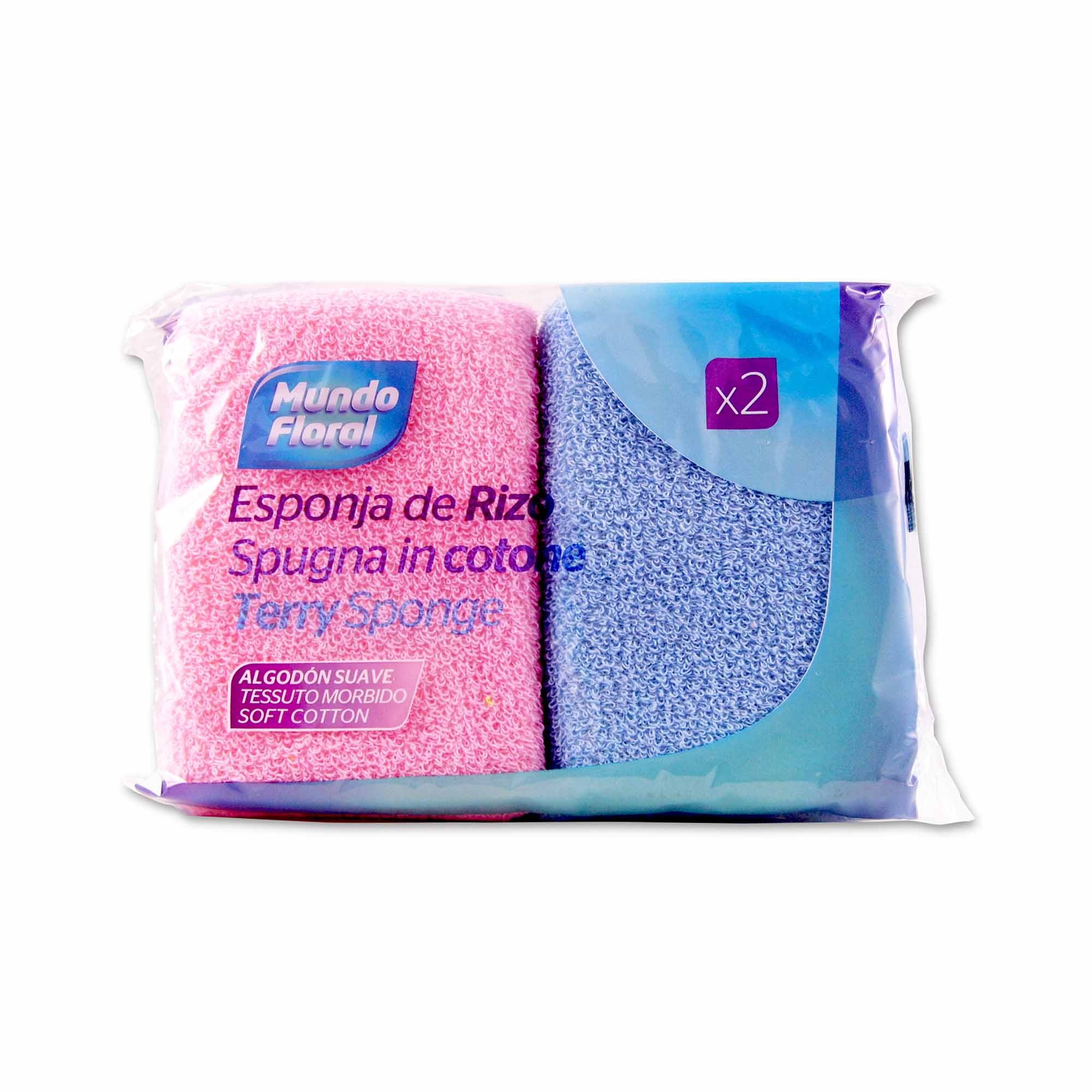MUNDO FLORAL ESPONJA RIZO 2 UDS COLORES SURTIDOS 1