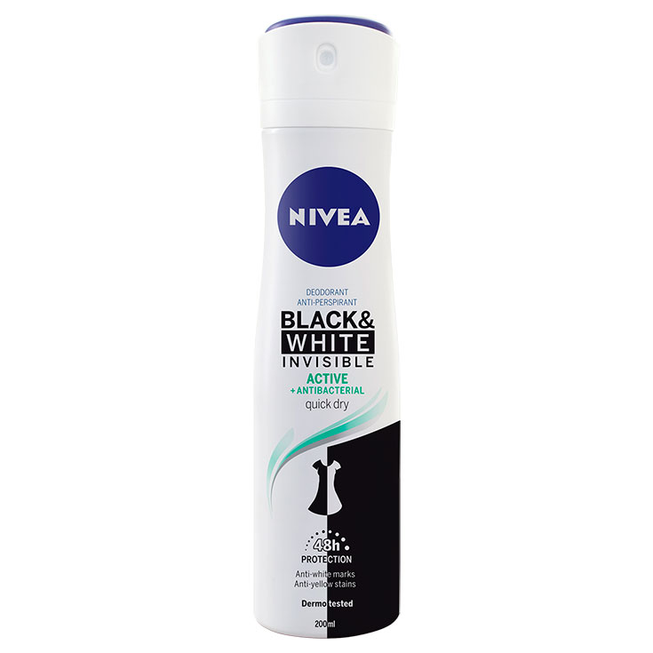 NIVEA BLACK & WHITE INVISIBLE ACTIVE DESODORANTE SPRAY 200 ML. 1