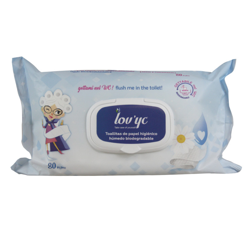 LOV´YC TOALLITAS DE PAPEL HIGIENICO 80 U 1