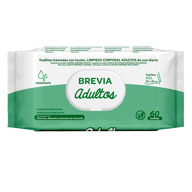 BREVIA TOALLITAS HUMEDAS ADULTOS 60 UDS