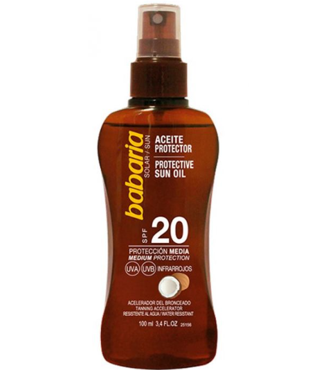 BABARIA ACEITE SOLAR COCO SPF20 PISTOLA 200ML 1