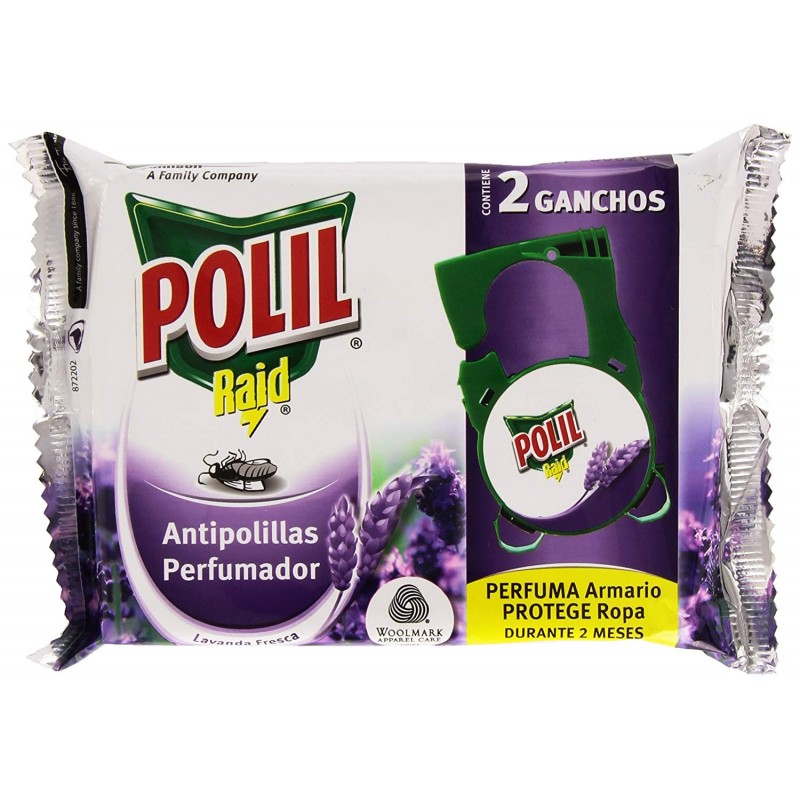 POLIL ANTIPOLILLAS PERFUMADOR LAVANDA 2 GANCHOS 1