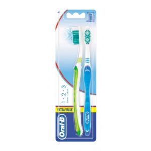 ORAL-B CEPILLO  DENTAL SHINY CLEAN MEDIUM 2UDS.