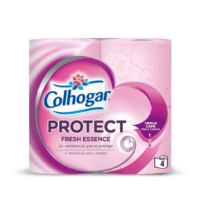 COLHOGAR PROTEC CARE ROSA PAPEL HIGIENICO 4 ROLLOS