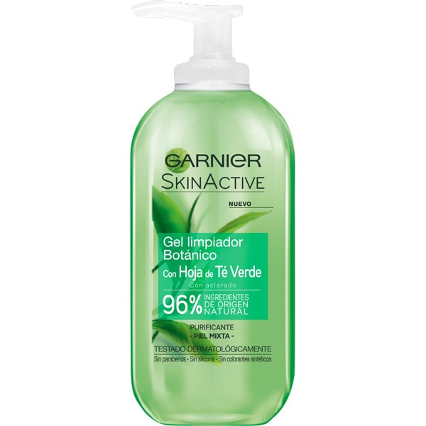 GARNIER SKINACTIVE GEL LIMPIADOR TE VERDE DOSIFICADOR 200 ML