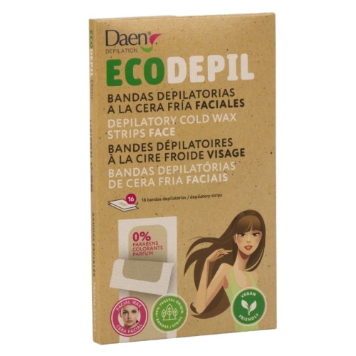 DAEN ECODEPIL BANDAS FACIALES 16 UDS