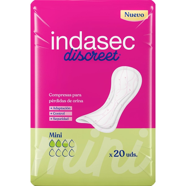 INDASEC DISCREET INCONTINENCIA MINI 20 UDS