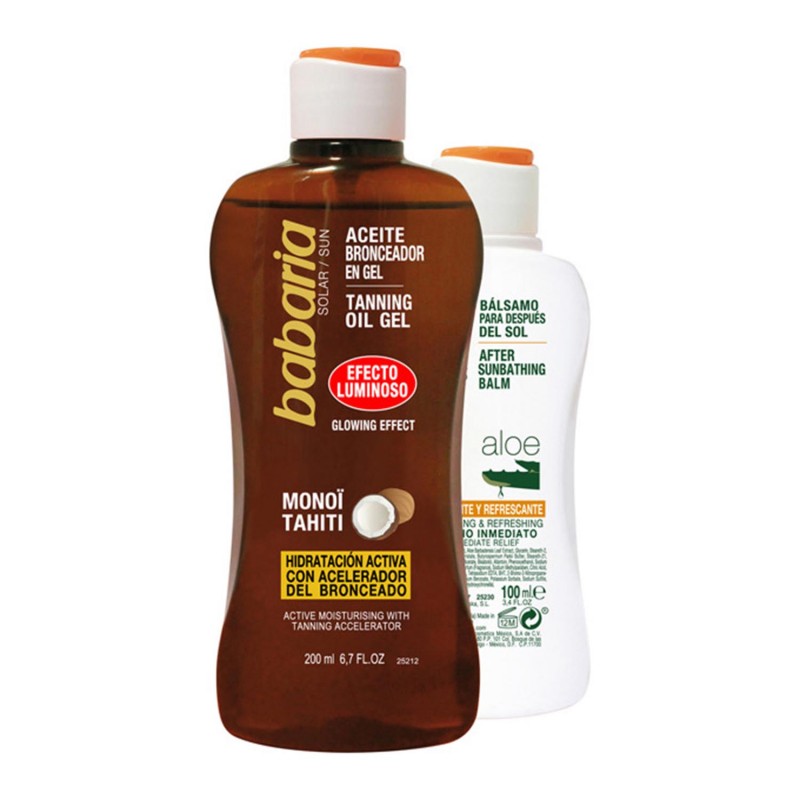 BABARIA ACEITE BROCEADOR GEL LUMINOSO 200 ML+AFTER SUN 100 ML 1