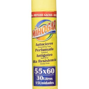 MIHOGAR BOLSA BASURA AMARILLA AUTOCIERRE 30L. 15UDS