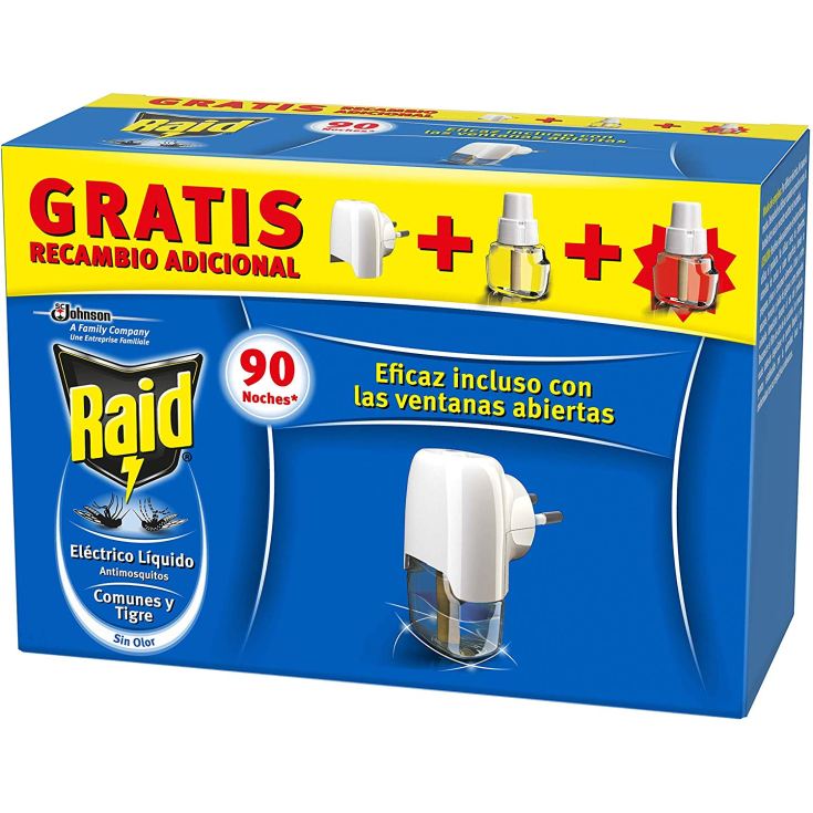 RAID ELECTRICO APARATO+2 RECAMBIOS MOSQUITOS 90 NOCHES 1