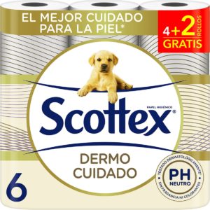 SCOTTEX DERMO CUIDADO HIGIENICO 6 ROLLOS