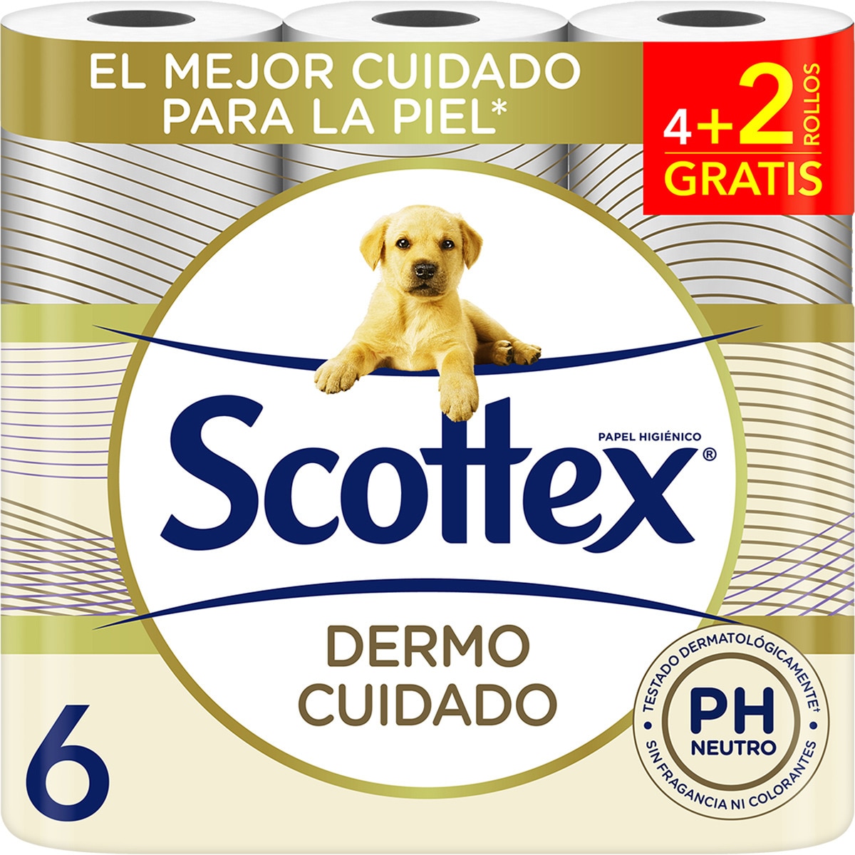 SCOTTEX DERMO CUIDADO HIGIENICO 6 ROLLOS 1