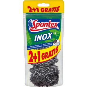 SPONTEX INOX ESTROPAJO ACERO 2+1 UDS.