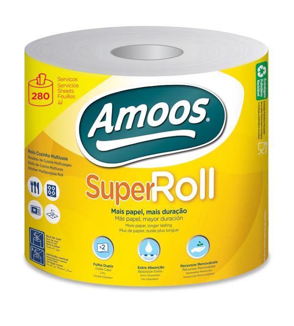 AMOOS PAPEL MULTIUSO SUPER ROLL 280 SERVICIOS 2CAPAS 1
