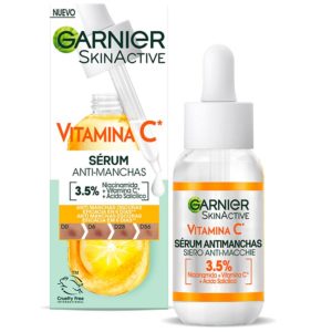 GARNIER SKIN ACTIVE VITAMINA C SERUM NOCHE ANTIMANCHAS 30 ML.