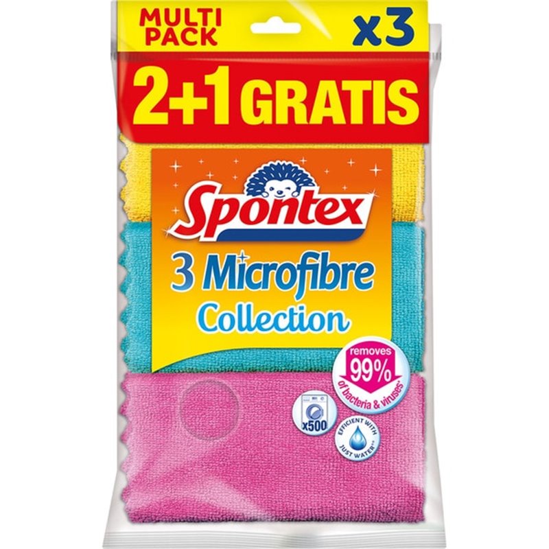 SPONTEX BAYETA MICROFIBRA 2+1 1