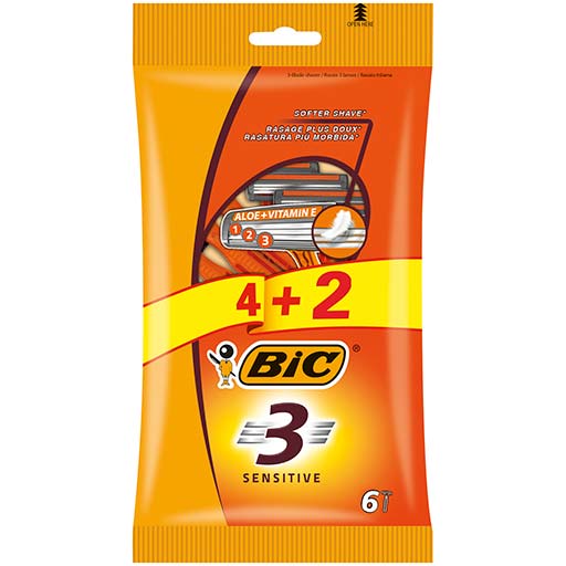BIC SENSITIVE 3 HOJAS MAQUINILLAS DESECHABLES 6 UDS. 1