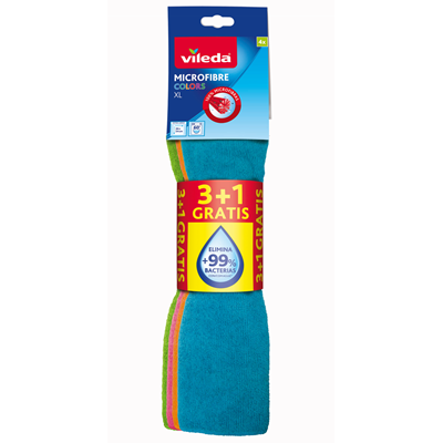 VILEDA BAYETA MICROFIBRA COLORS XL EXTRA LARGA PACK 3+1 UDS 1