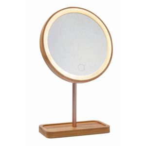PERFUMANIA ESPEJO COSMETICO BAMBU CON LUZ LED