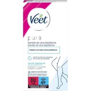 VEET PURE BANDAS CERA DEPILATORIA CORPORAL PIEL SENSIBLE 16 UDS